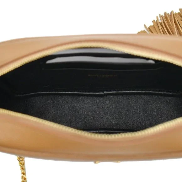 YVES SAINT LAURENT  Mini Lou Grain De Poudre Camera Crossbody Bag Dark Natural - Picture 11 of 11